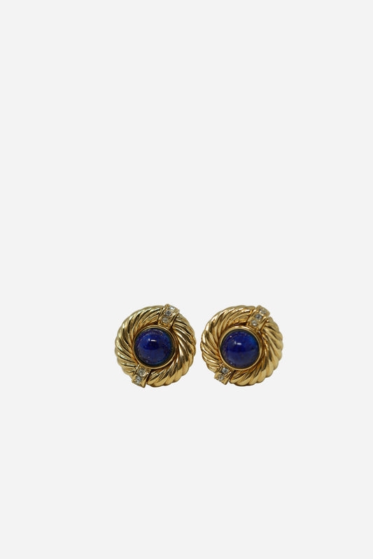 Givenchy Vintage Round Rhinestone Earrings