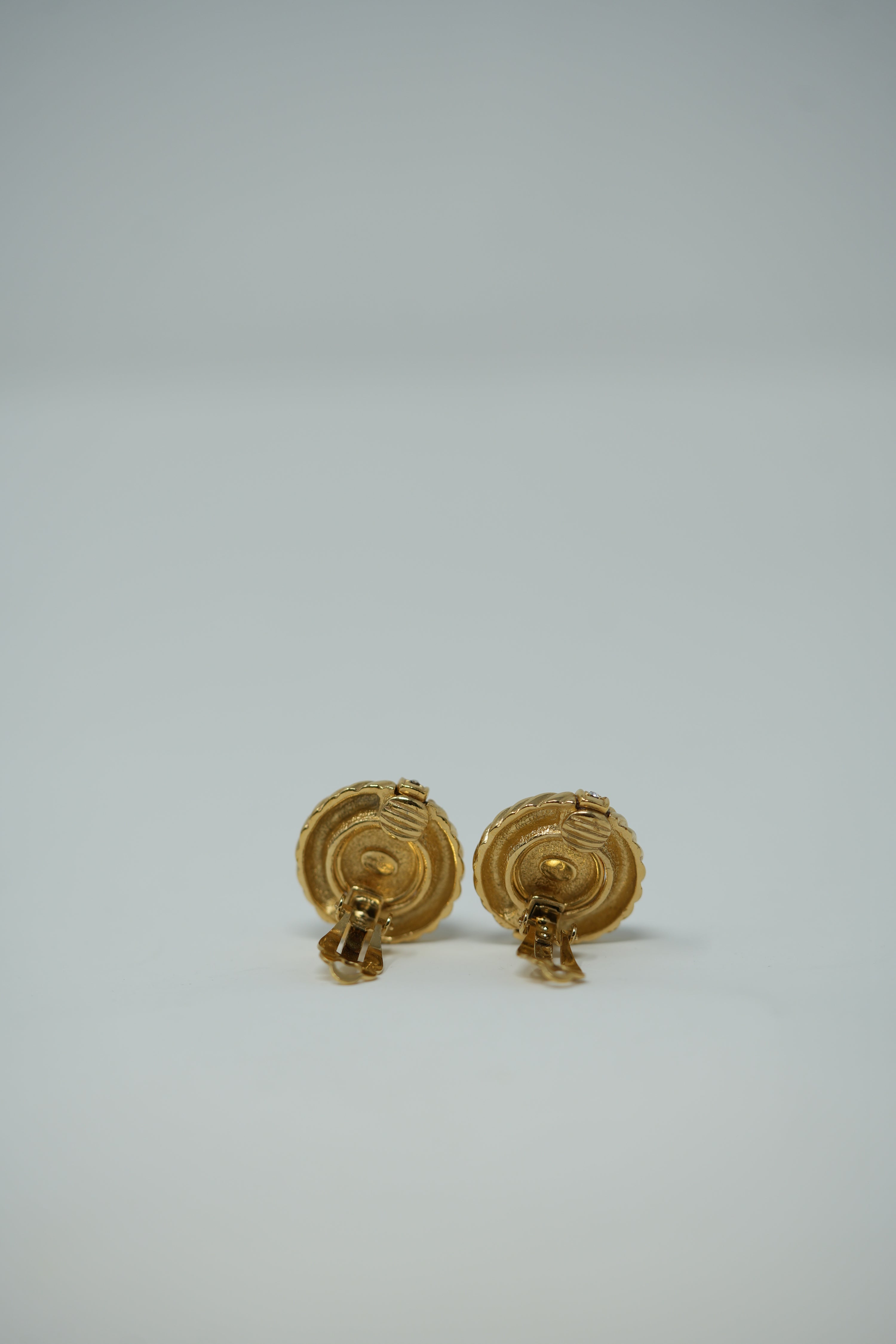 Givenchy Vintage Round Rhinestone Earrings