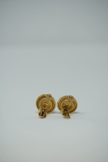 Givenchy Vintage Round Rhinestone Earrings