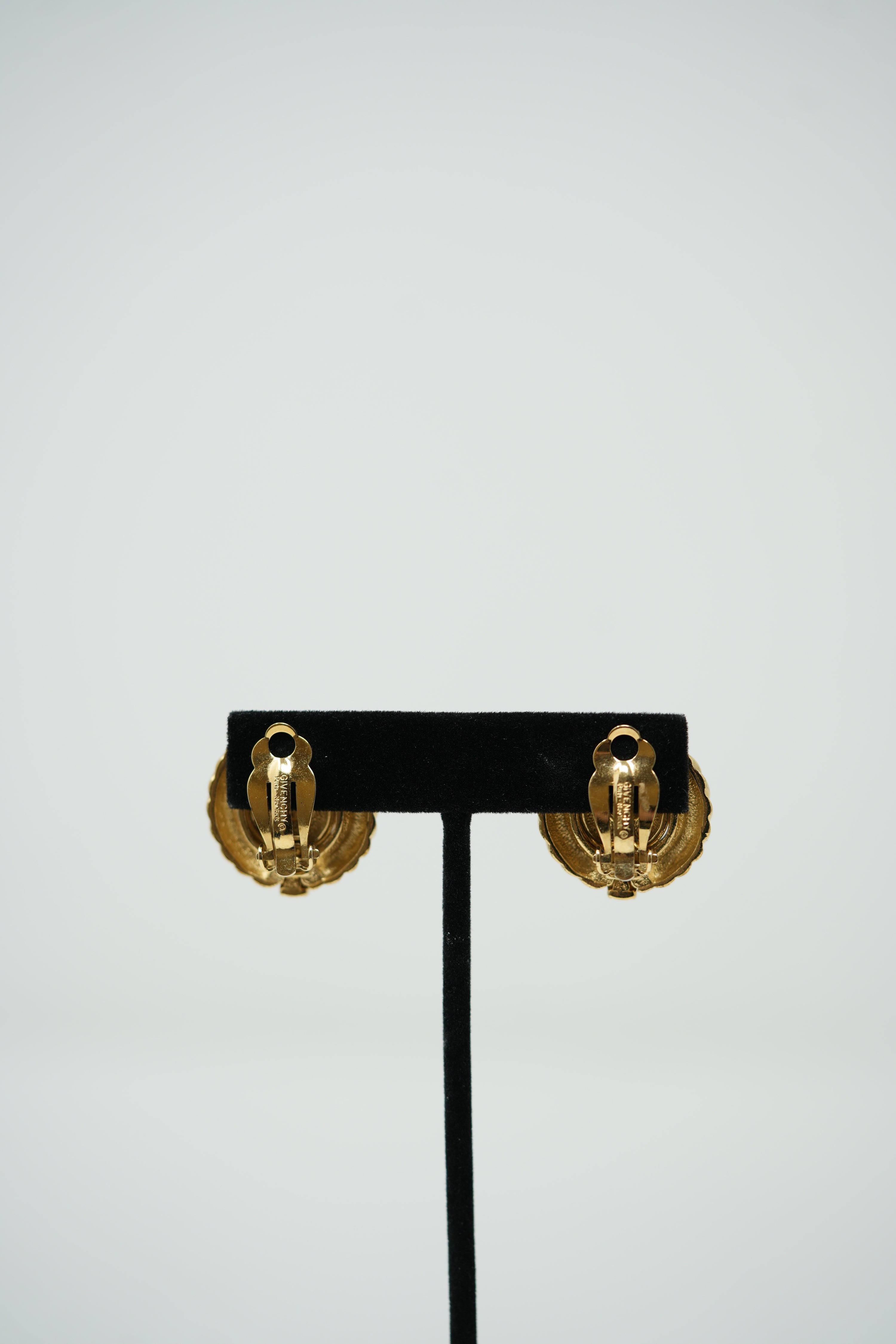 Givenchy Vintage Round Rhinestone Earrings