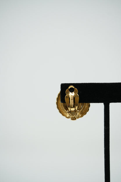 Givenchy Vintage Round Rhinestone Earrings