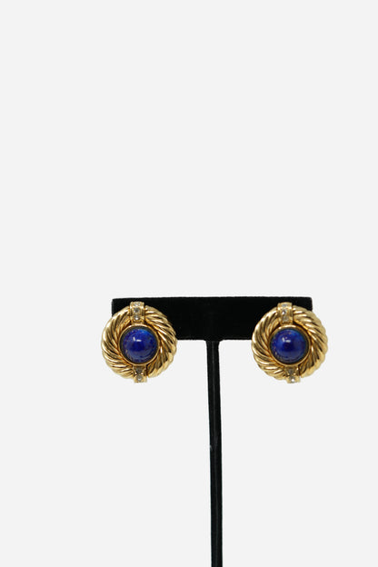 Givenchy Vintage Round Rhinestone Earrings