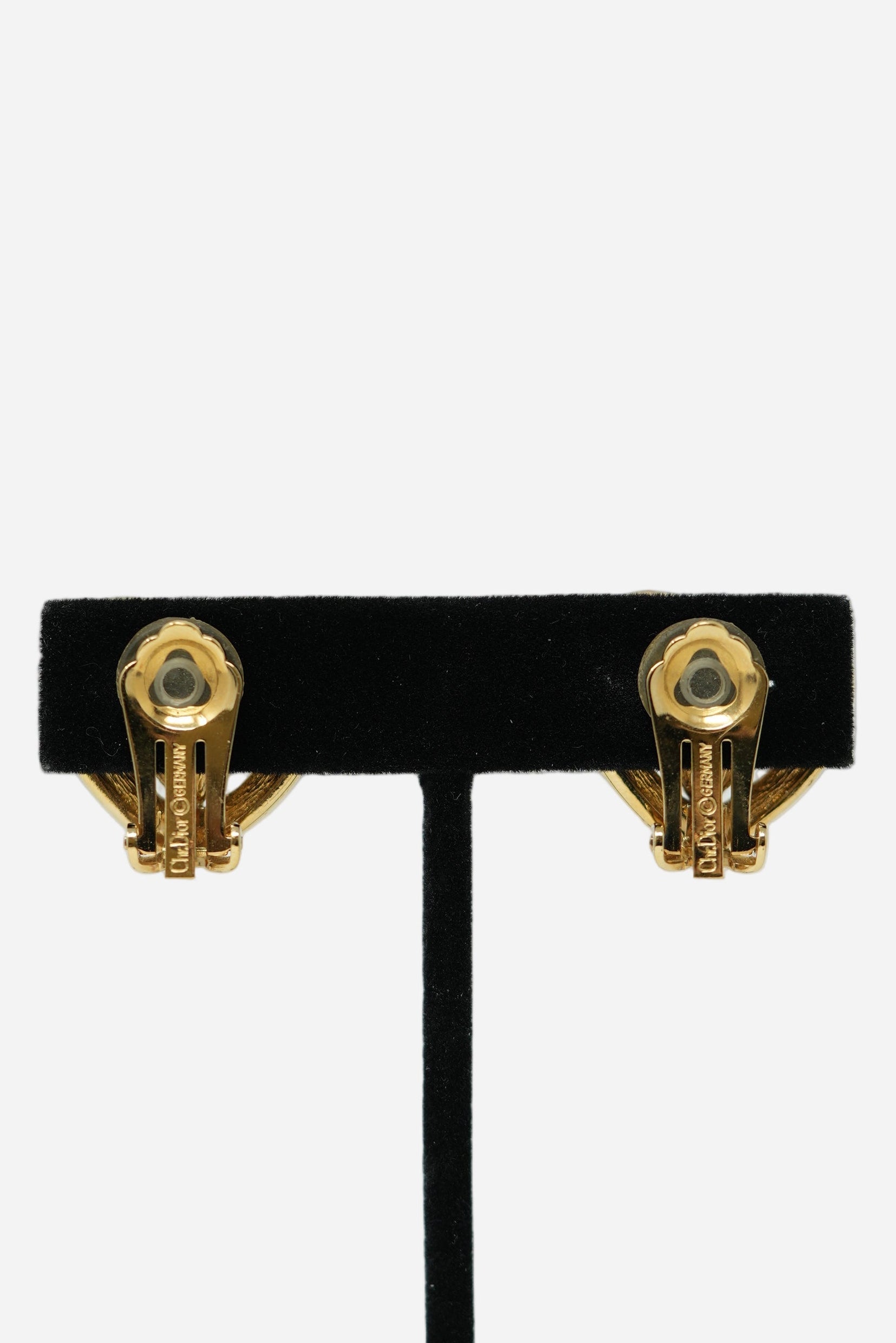 Dior Heart Rhinestone Earrings Clip-on