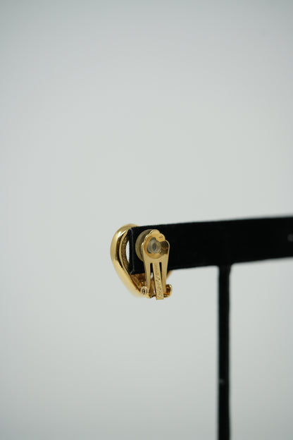 Dior Heart Rhinestone Earrings Clip-on