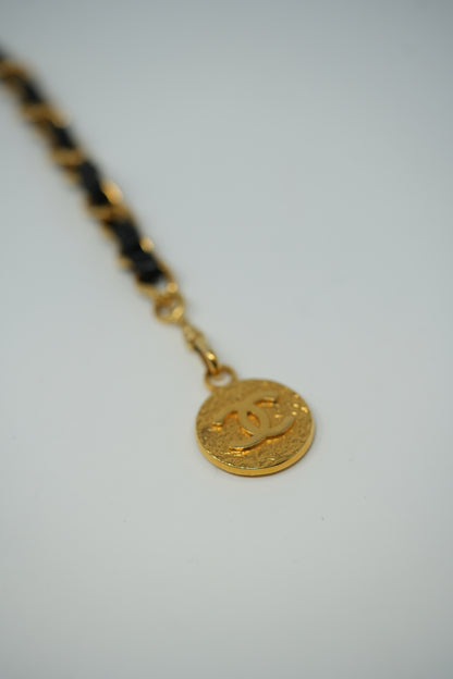 Pre-owned Chanel 90's Leather/Chain Belt