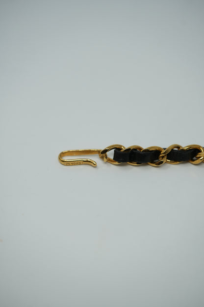 Pre-owned Chanel 90's Leather/Chain Belt