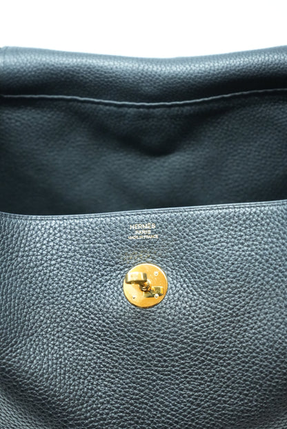 Hermes 2018 Lindy30 Togo Shoulder Bag Black