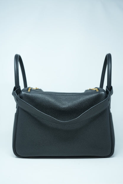 Hermes 2018 Lindy30 Togo Shoulder Bag Black