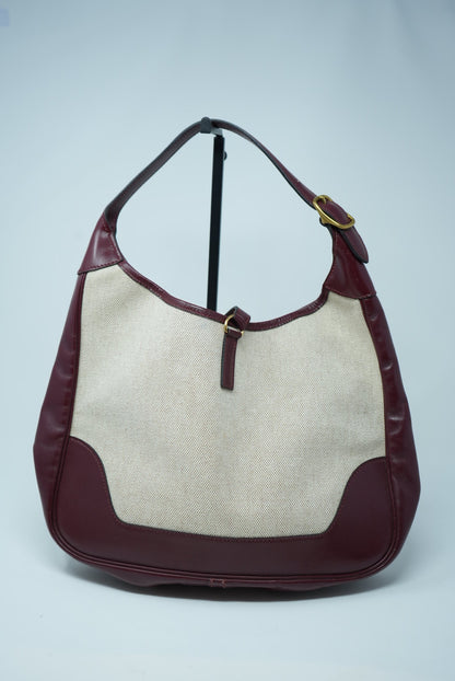 Hermes Vintage Leather&Canvas Shoulder Bag