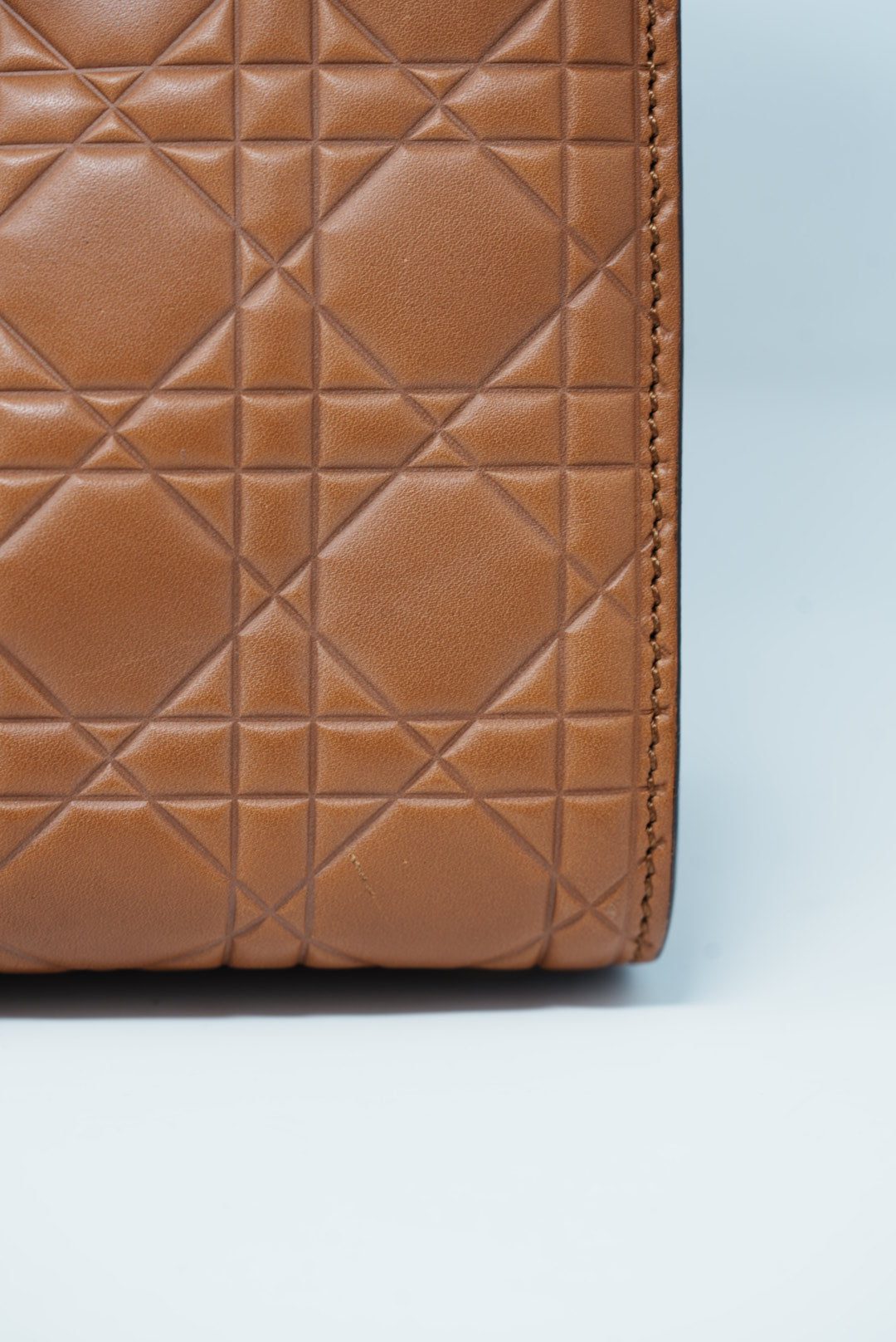Dior 2017 Brown Calfskin Lady Dior Large Supple Bag