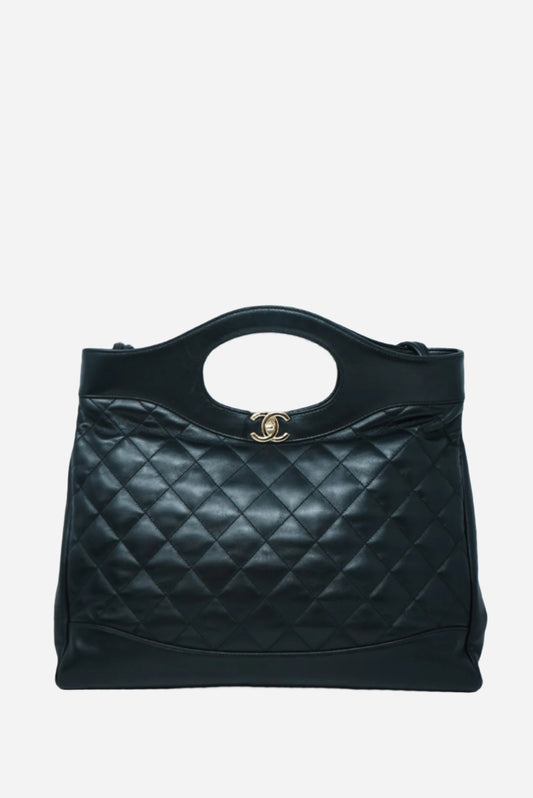 Pre-Owned Chanel Shiny Aged Calfskin Quilted Large 31 bag