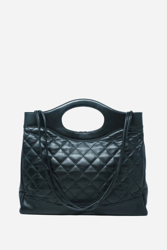 Pre-Owned Chanel Shiny Aged Calfskin Quilted Large 31 bag