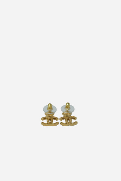 Pre-owned Chanel Crystal Pearl CC Star Earrings