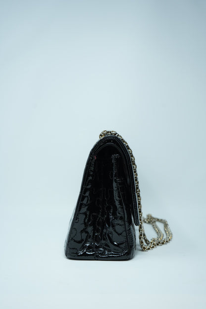Pre-Owned Chanel Puzzle 2.55 Patent Black