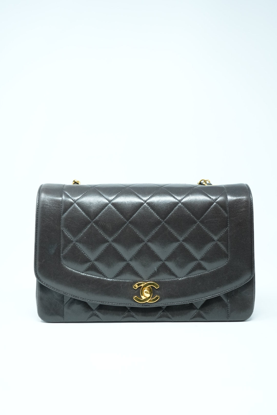 Pre-Owned CHANEL Lambskin Diana Flap Bag Medium