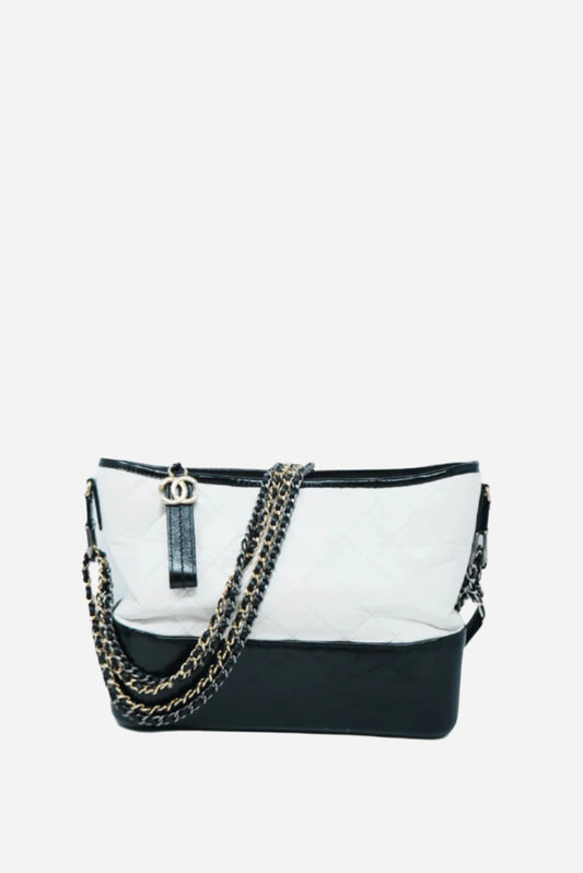 Pre-Owned Chanel Gabrielle Hobo Medium White 2019