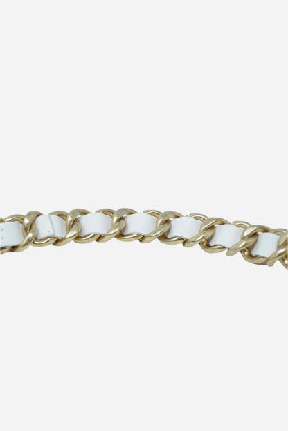 Pre-Owned Chanel Calfskin Mini Framing Chain Flap white