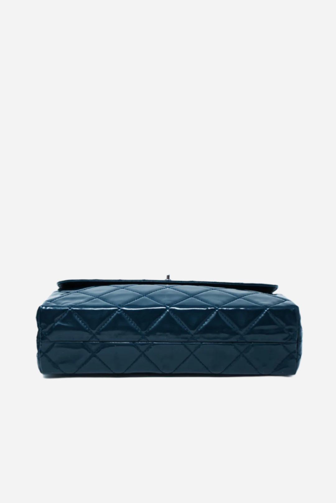 Pre-Owned Chanel Blue Patent Quilted Vinyl Flap Bag 2012