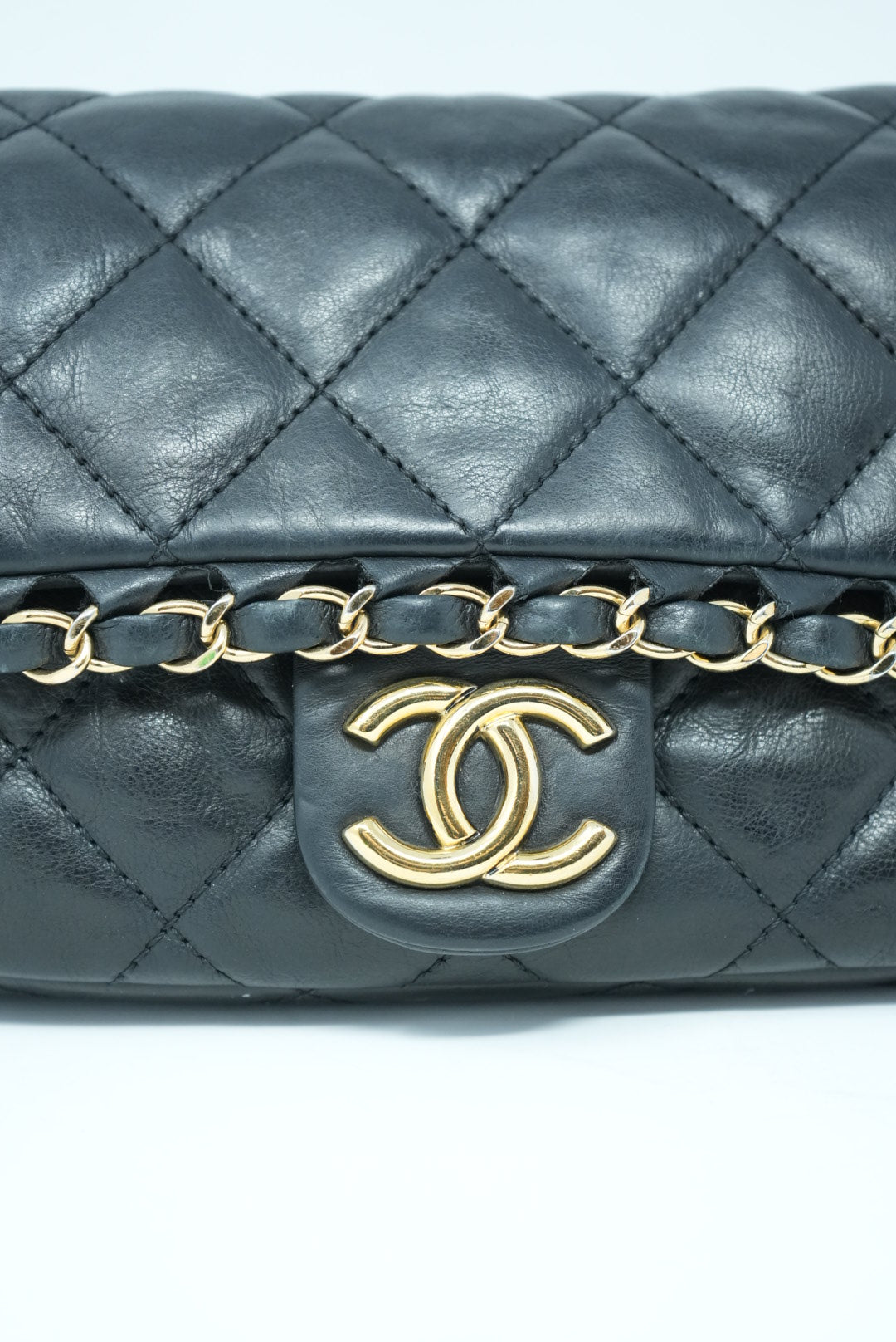 Pre-Owned Chanel Single Flap Bag Black Calfskin