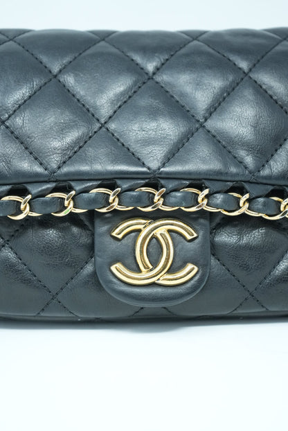 Pre-Owned Chanel Single Flap Bag Black Calfskin