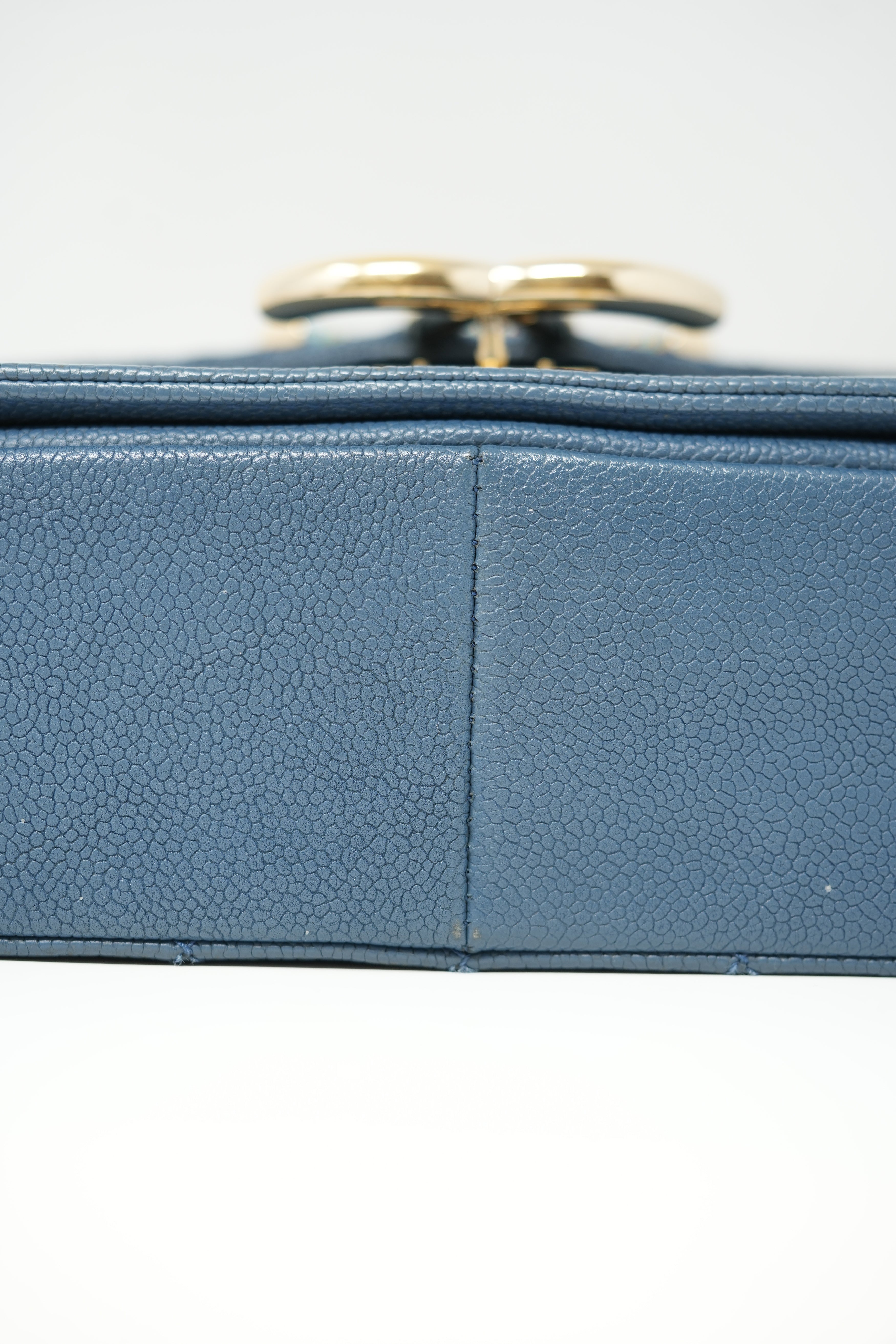 Pre-Owned Chanel 2016 Blue Caviar Cuba Top Handle Flap Bag