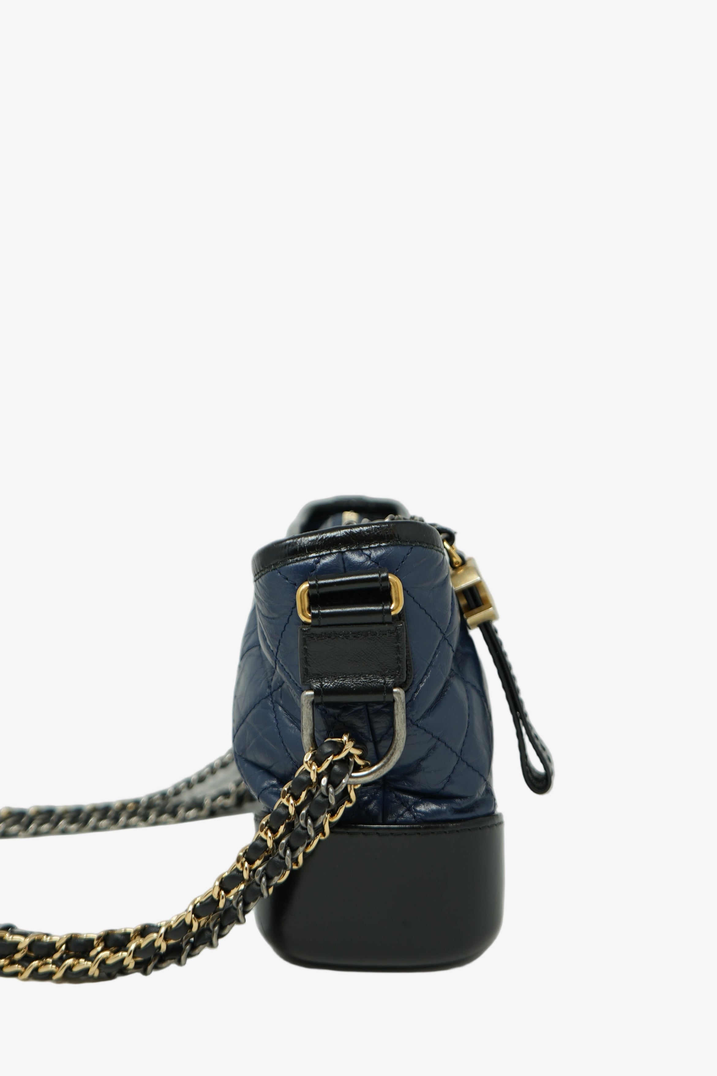 Pre-owned Chanel Small Navy/Black Gabrielle Hobo Bag