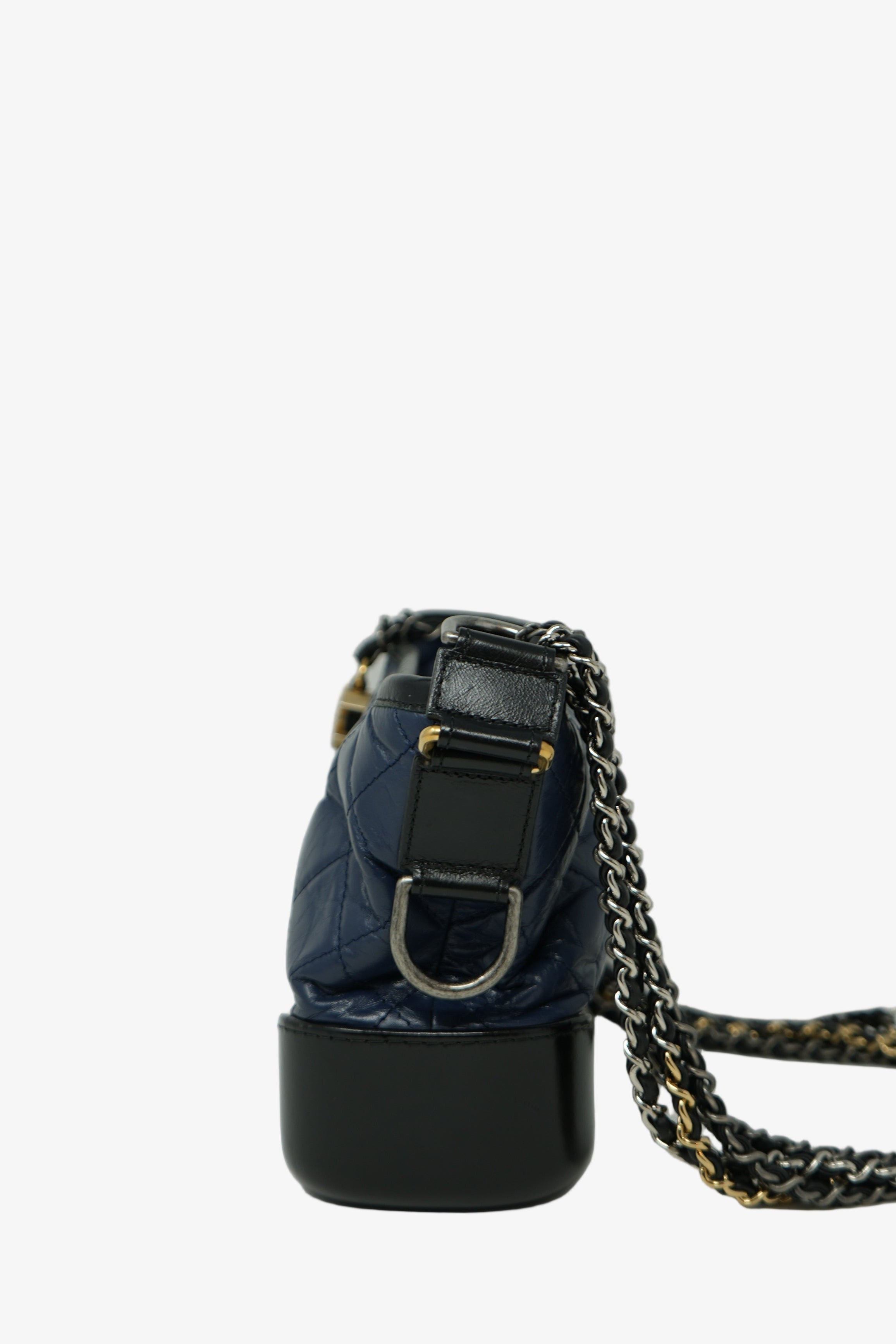 Pre-owned Chanel Small Navy/Black Gabrielle Hobo Bag
