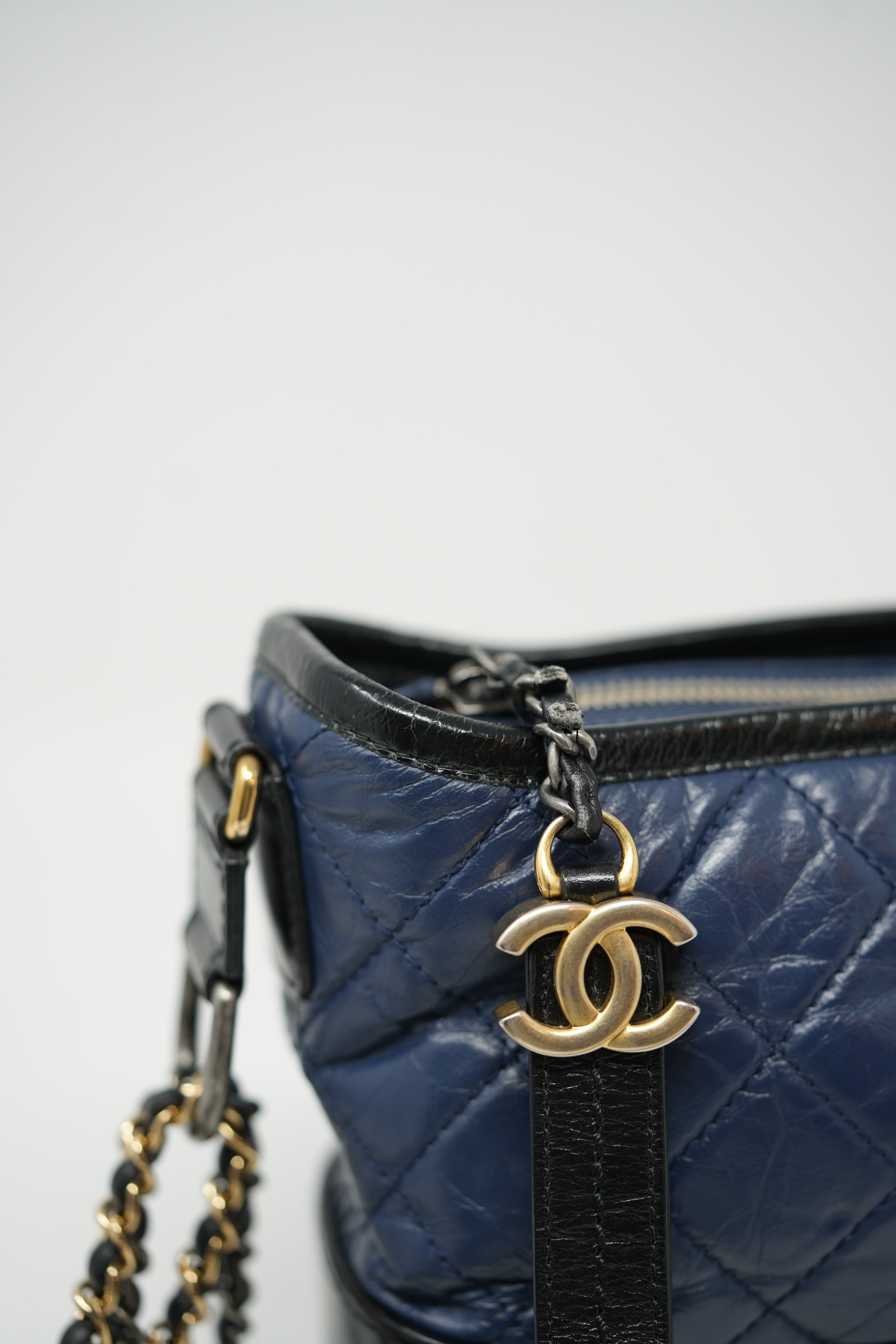 Pre-owned Chanel Small Navy/Black Gabrielle Hobo Bag