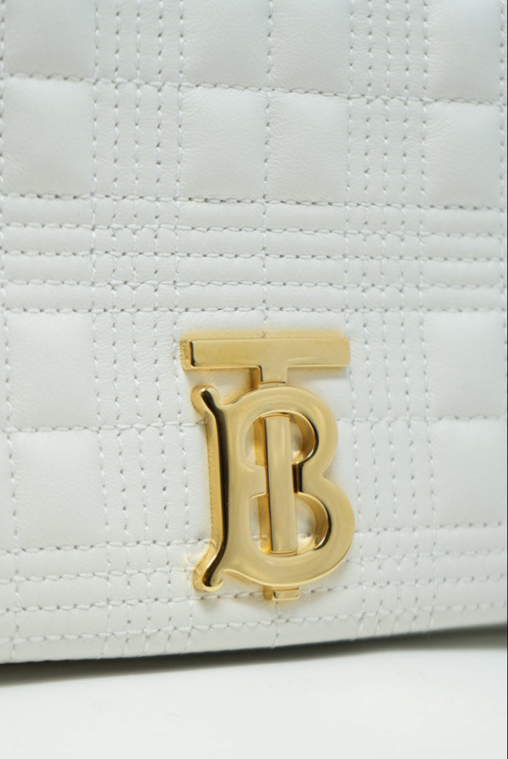 Burberry White Leather Lola Shoulder Bag