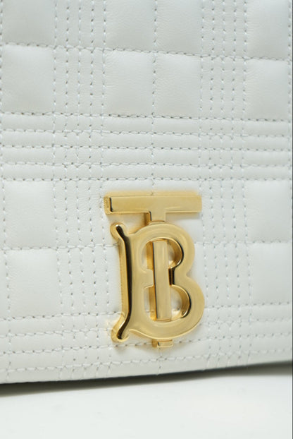 Burberry White Leather Lola Shoulder Bag