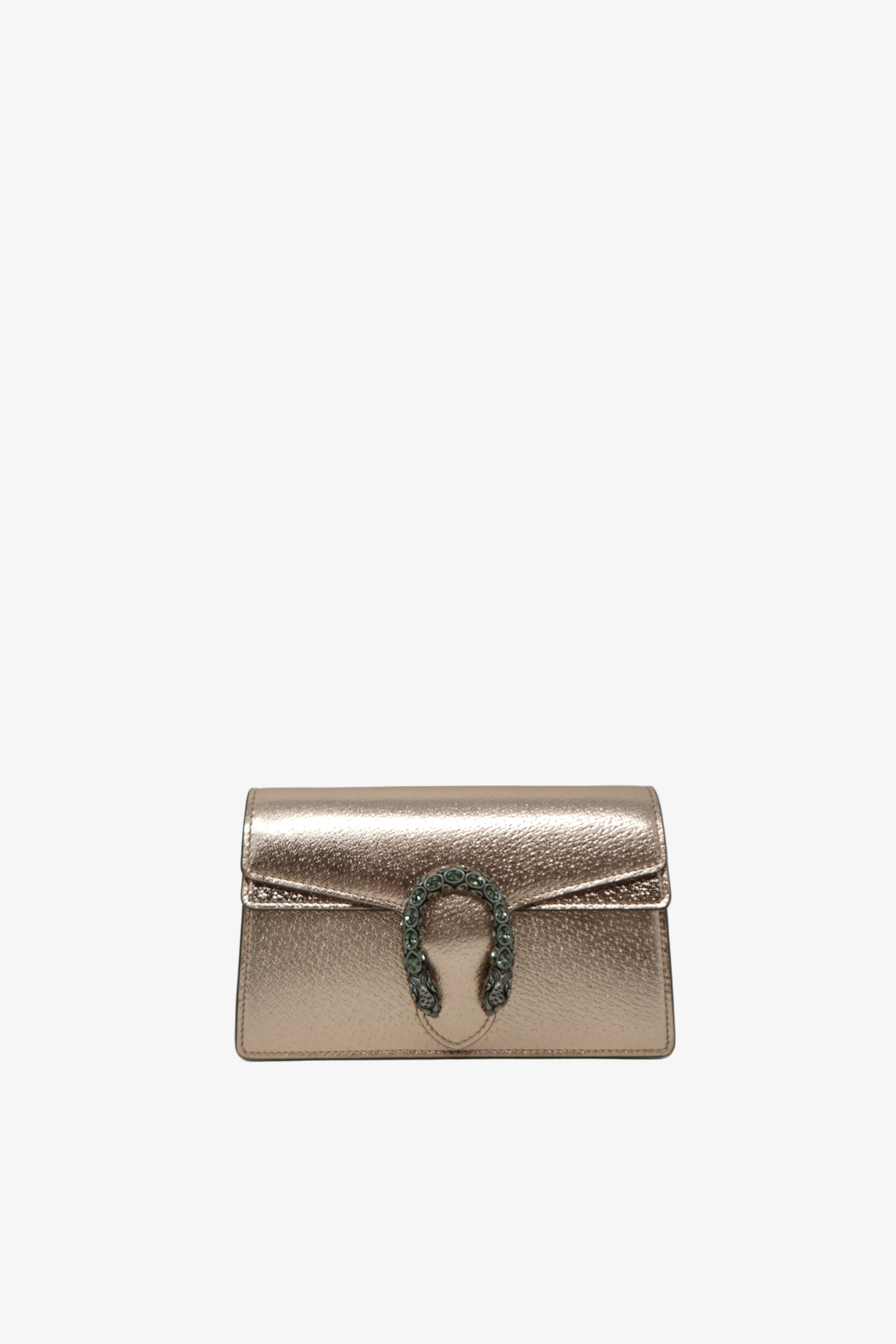 Gucci Gold Metallic Leather Dionysus Mini Bag