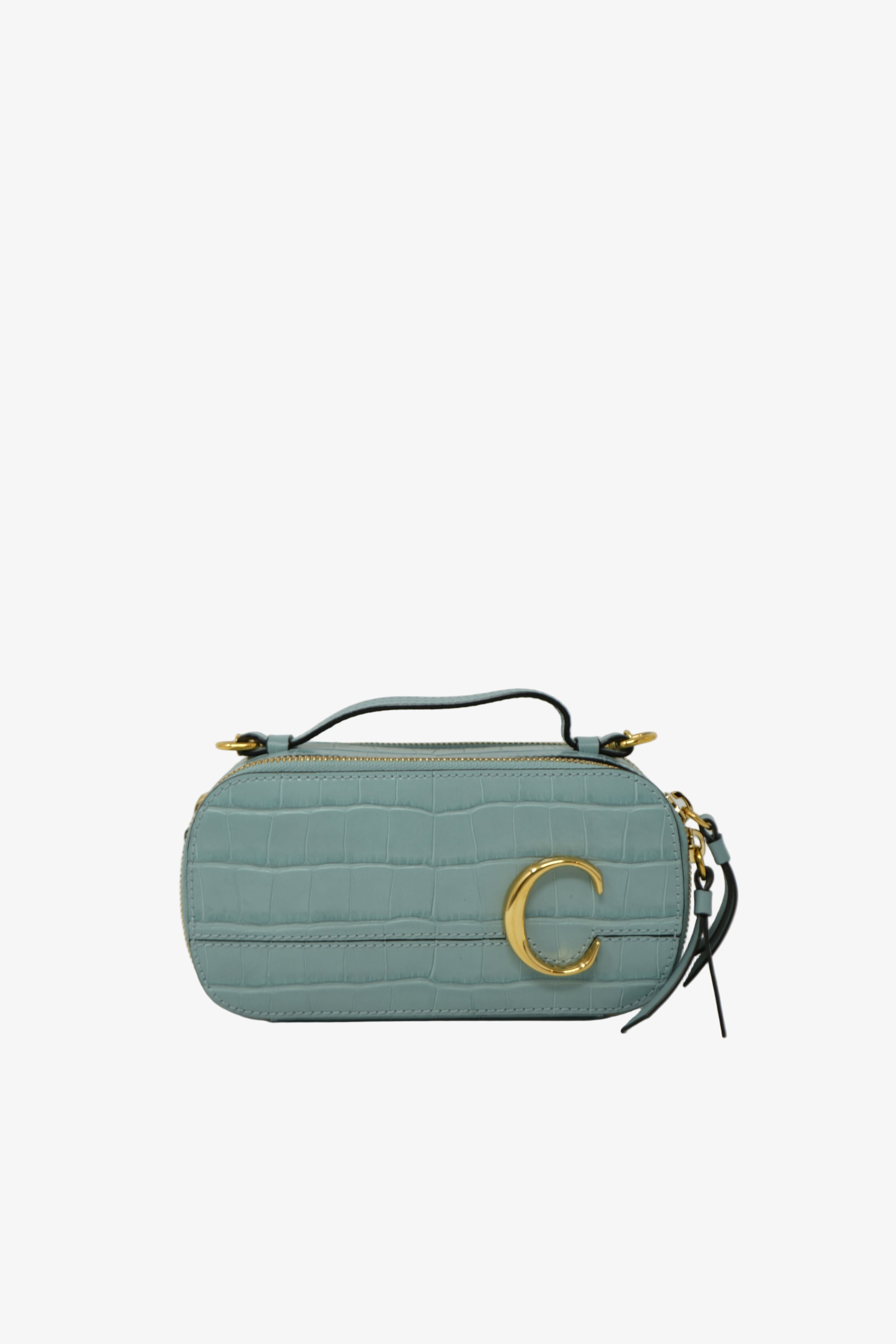 Chloe Crocodile Embossed Vanity Bag