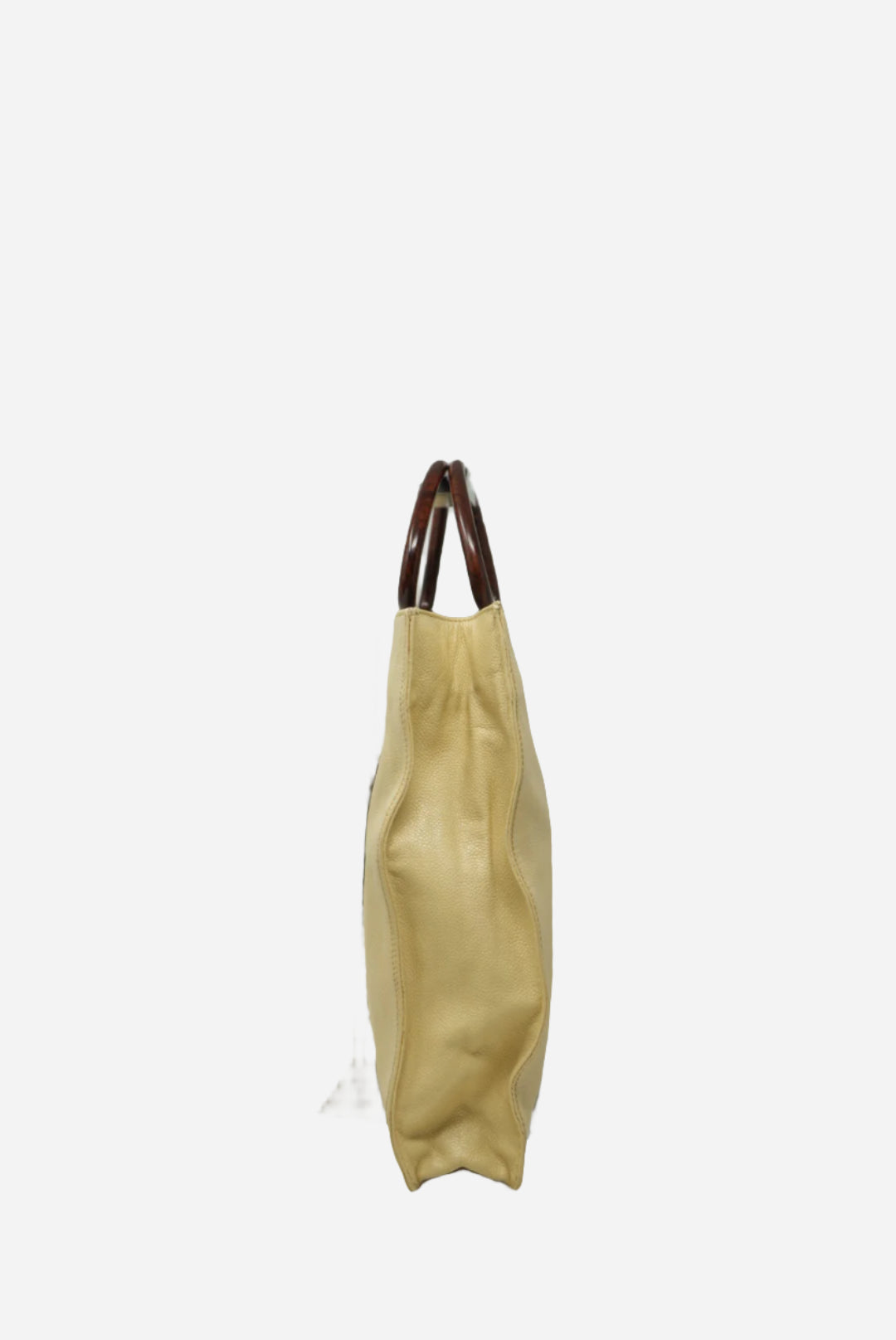 Pre-Owned Chanel Wood Handle Beige Handbag 2000-2002