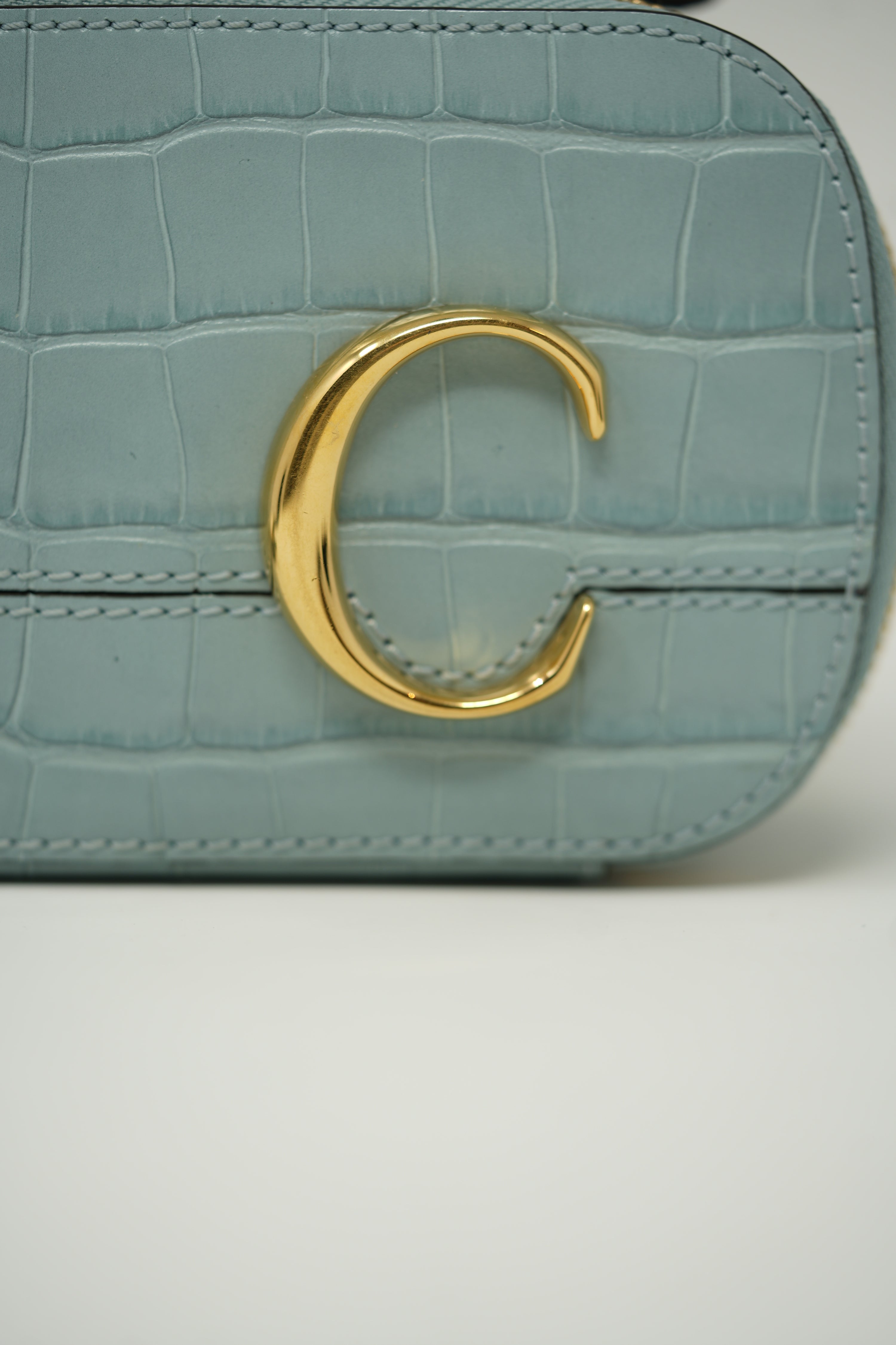Chloe Crocodile Embossed Vanity Bag
