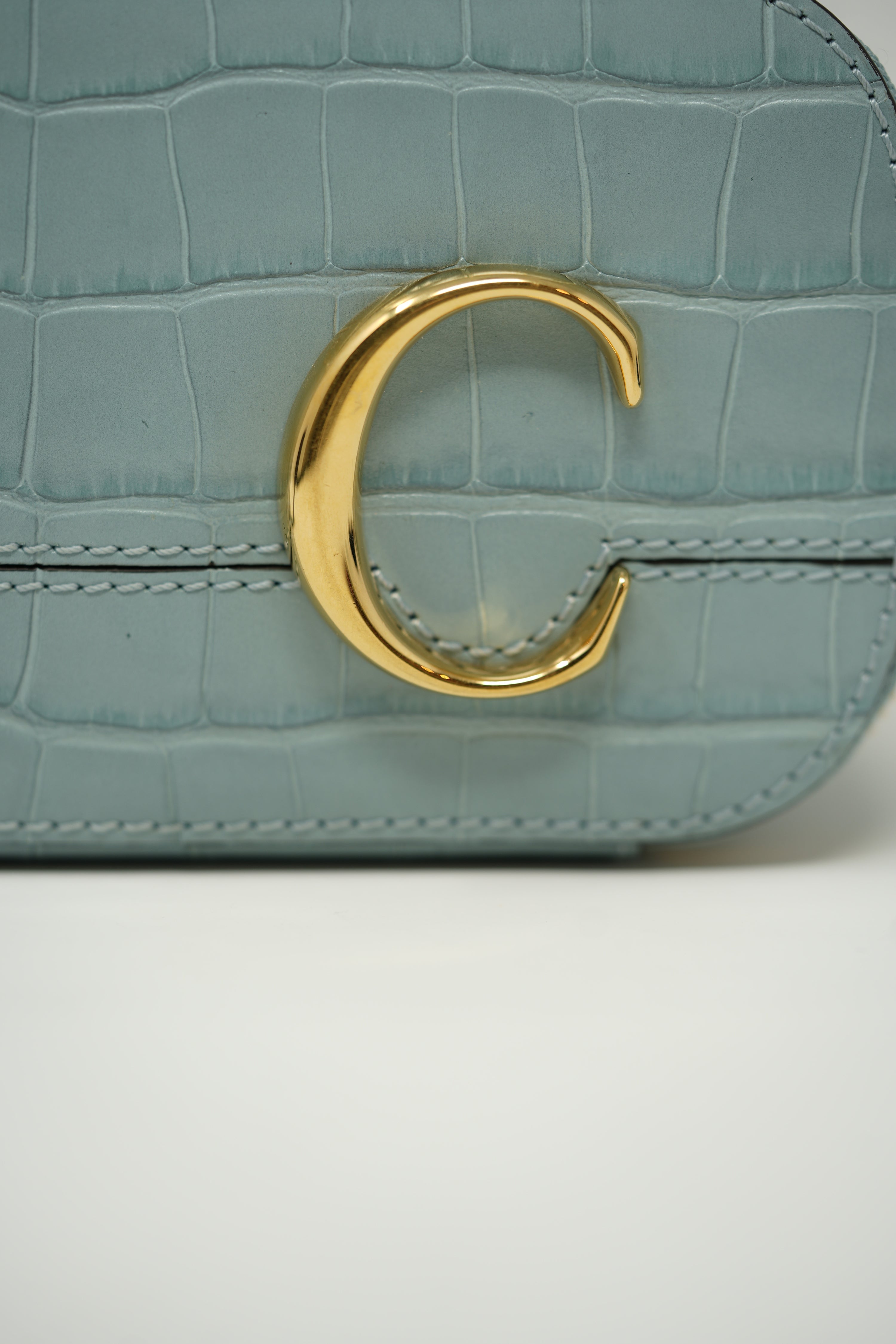 Chloe Crocodile Embossed Vanity Bag