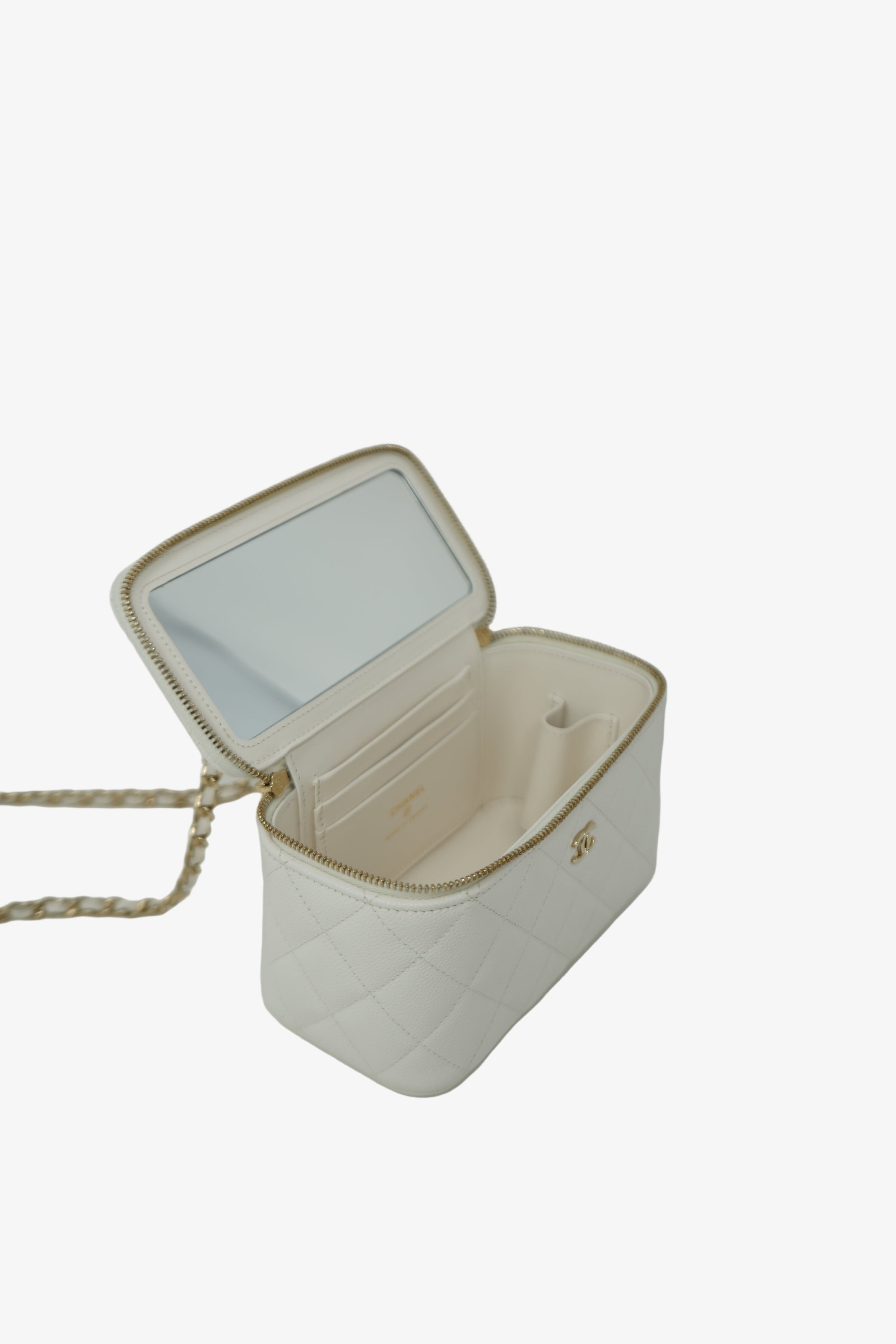 Pre-owned Chanel Caviar Vanity With Chain