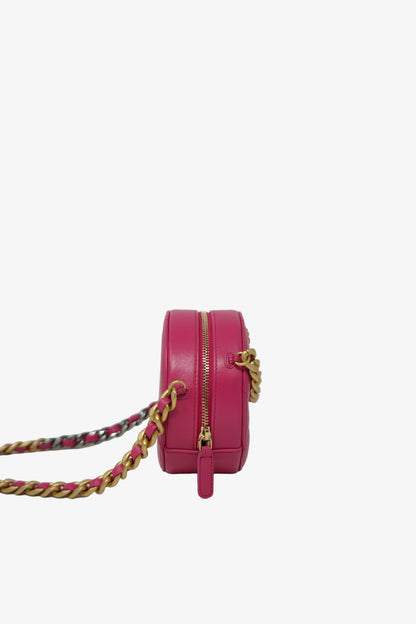 Pre-owned Chanel 19 Round Clutch With Chain