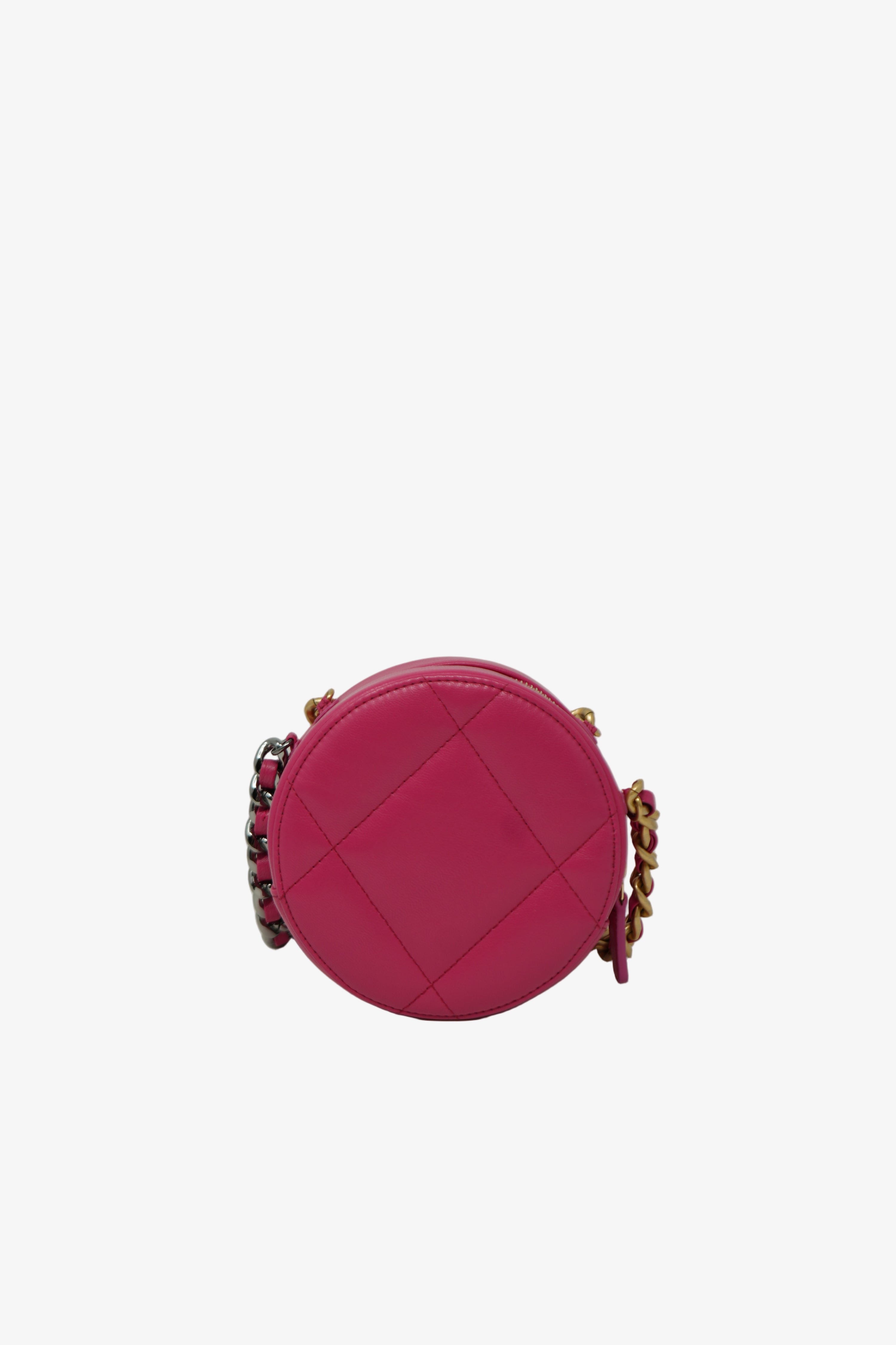 Pre-owned Chanel 19 Round Clutch With Chain