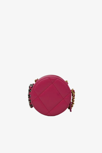 Pre-owned Chanel 19 Round Clutch With Chain