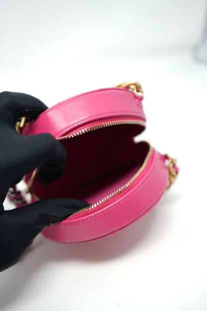 Pre-owned Chanel 19 Round Clutch With Chain