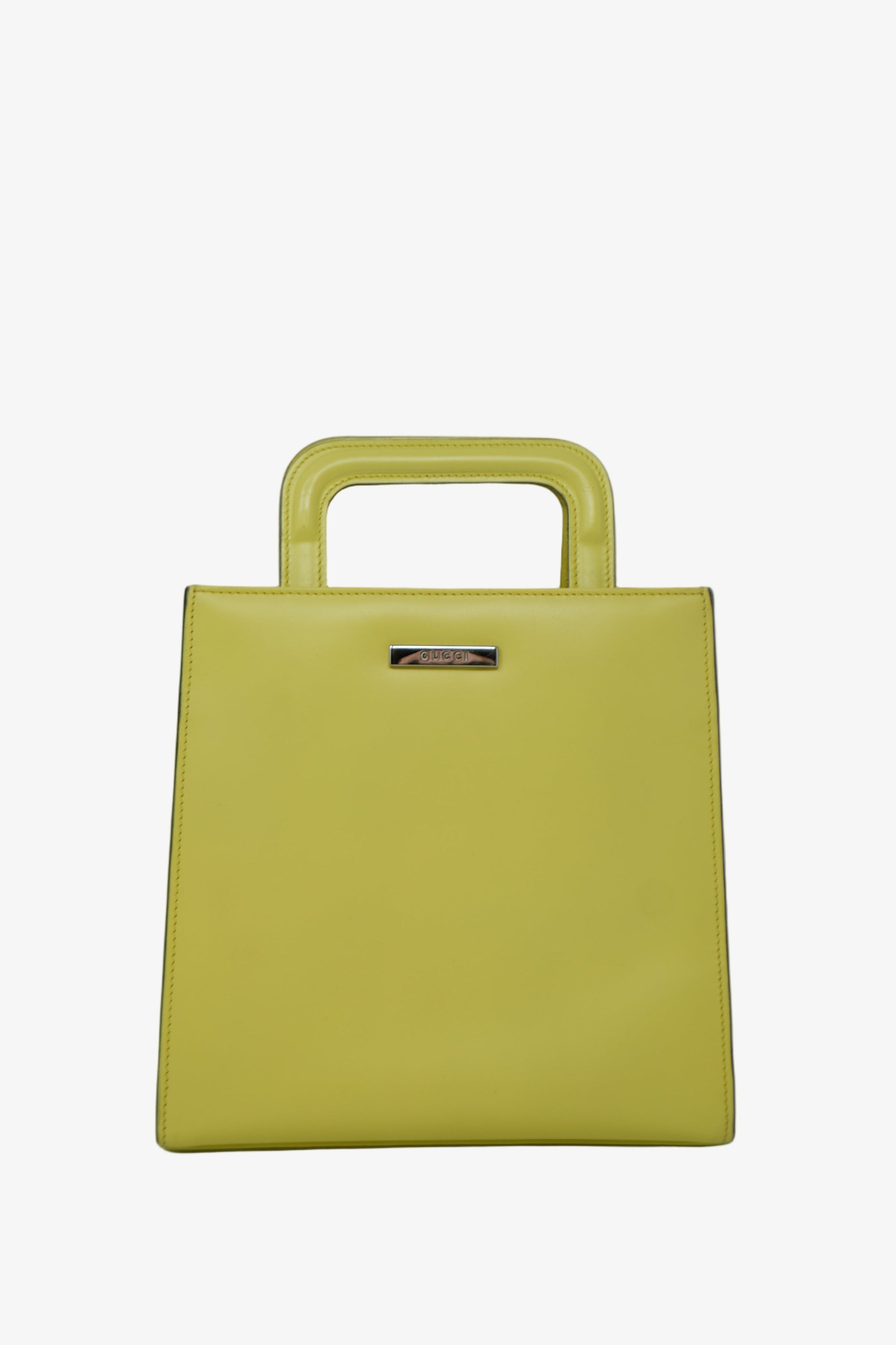 Gucci Yellow Leather Top Handle Bag