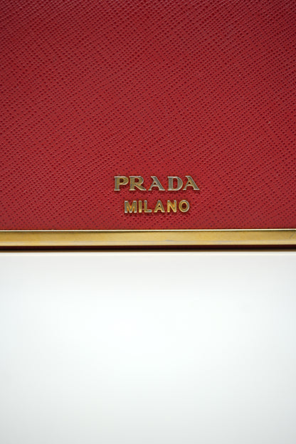 Prada Saffiano Metal Bar Chain Wallet