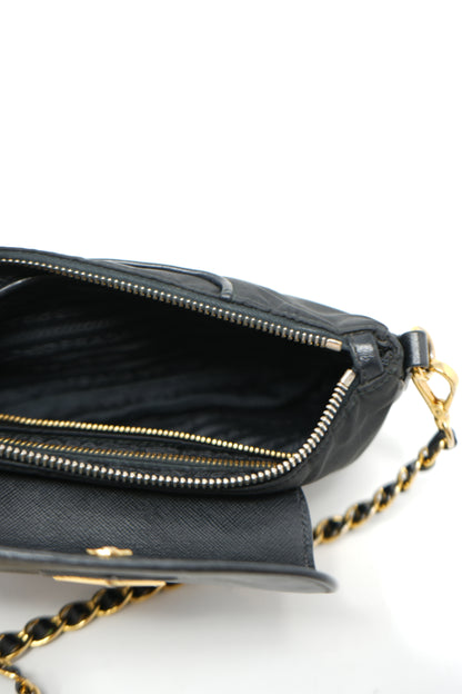 Prada Black Saffiano/Nylon Crossbody