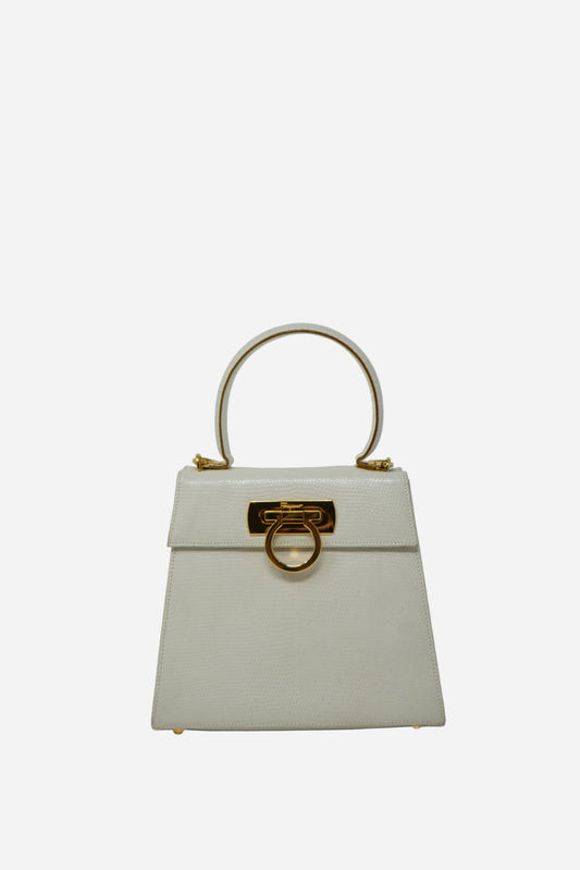 Salvatore Ferragamo Lizard Top Handle Bag