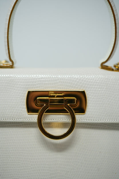 Salvatore Ferragamo Lizard Top Handle Bag