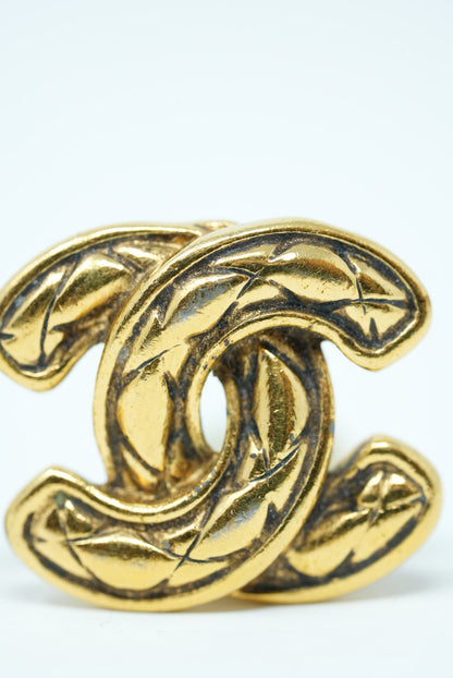 Pre-Owned CHANEL 80's CC Quilted Earrings Clip-On