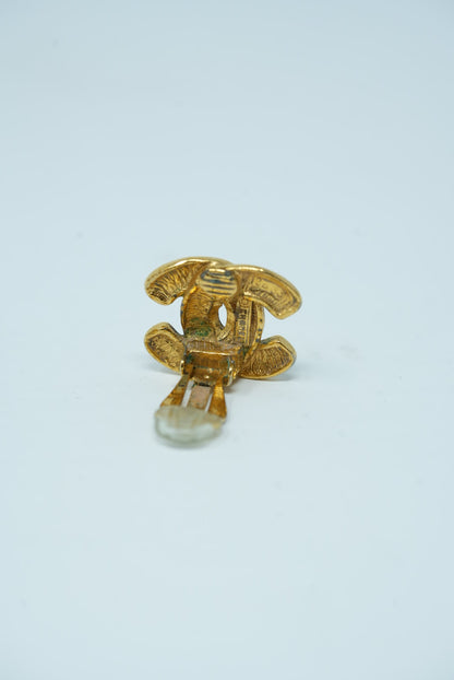 Pre-Owned CHANEL 80's CC Quilted Earrings Clip-On