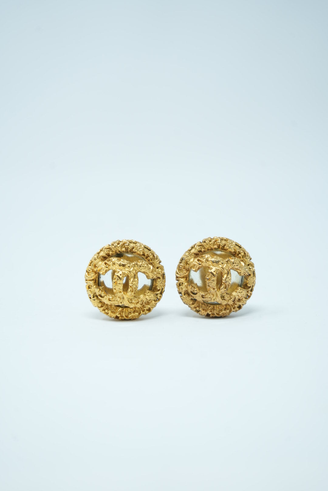 Pre-Owned Chanel 1993 CC Mirror Earrings Clip-On 1993