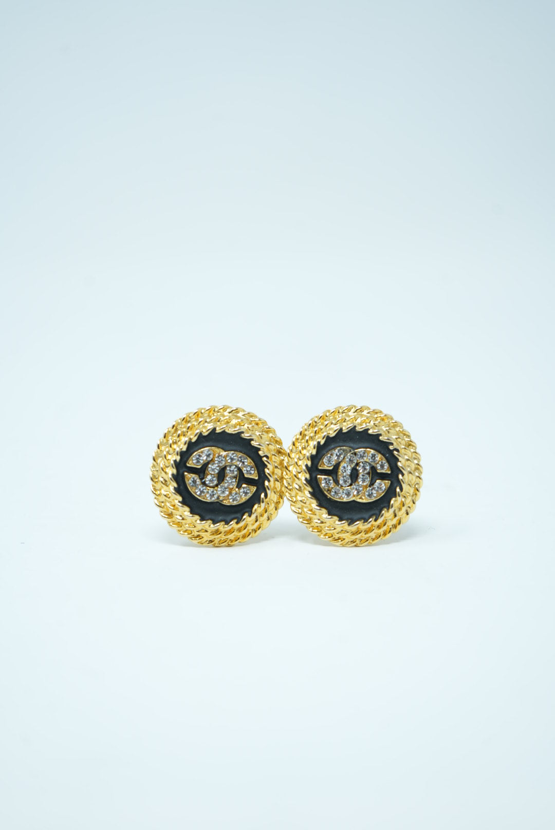 Pre-Owned Chanel CC Logo Rhinestone Earring 80's