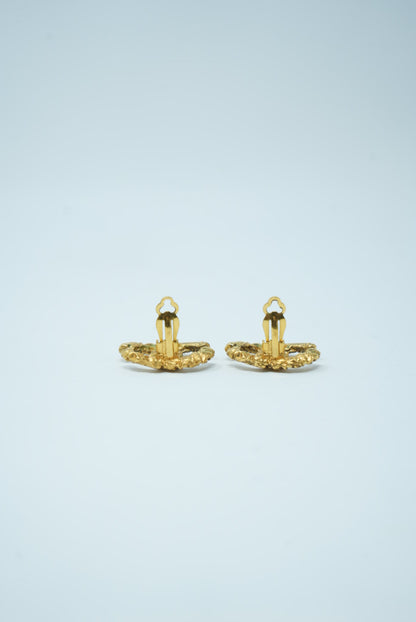 Pre-Owned Chanel 1993 Florentine CC Earrings